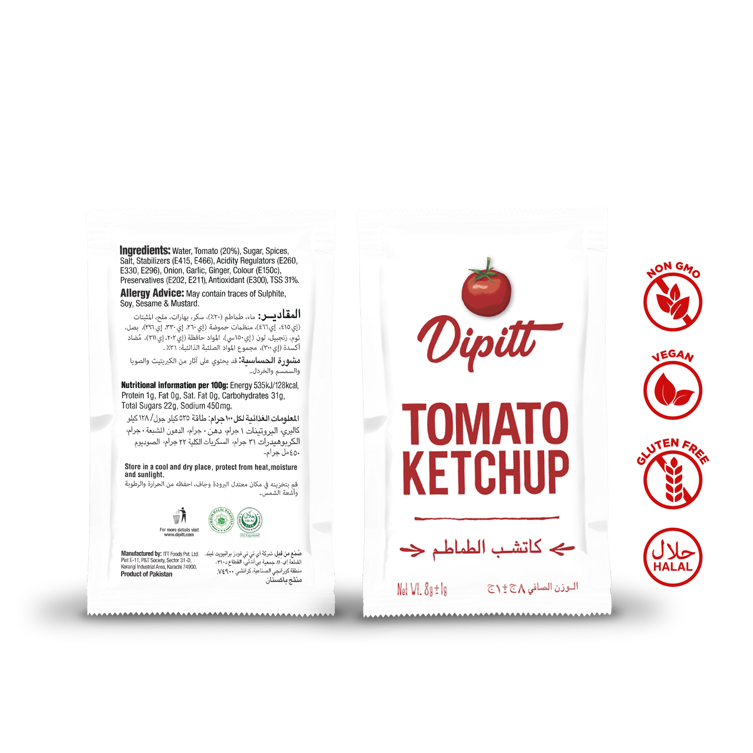 Tomato Ketchup Sachets - 10 ML x 100 Sachets Pack
