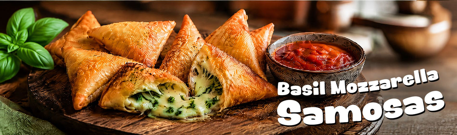 Basil Mozzarella Samosas