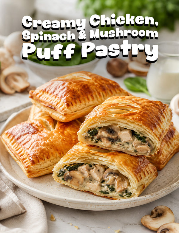 Creamy Chicken, Spinach & Mushroom Puff Pastry