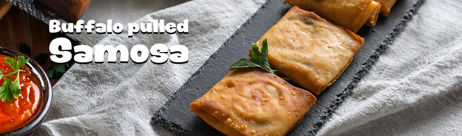 Buffalo Pulled Samosas