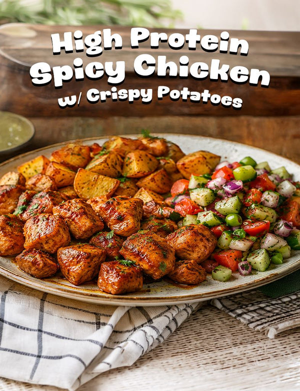 High Protein Spicy Chicken w/ Crispy Potatoes (flexbynicki)